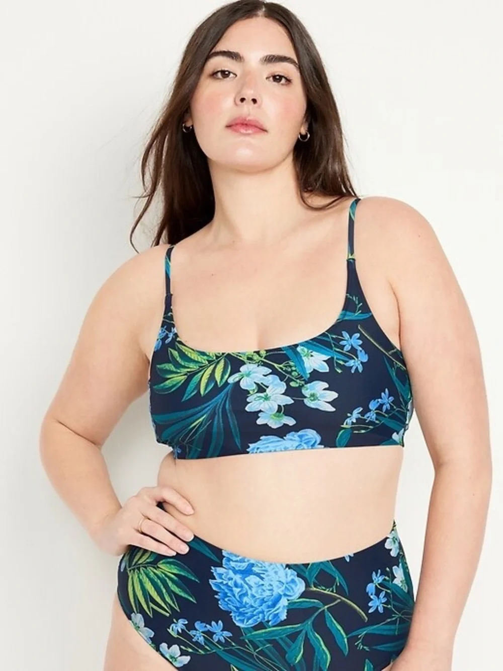 Navy Floral Two-Piece Bikini Set